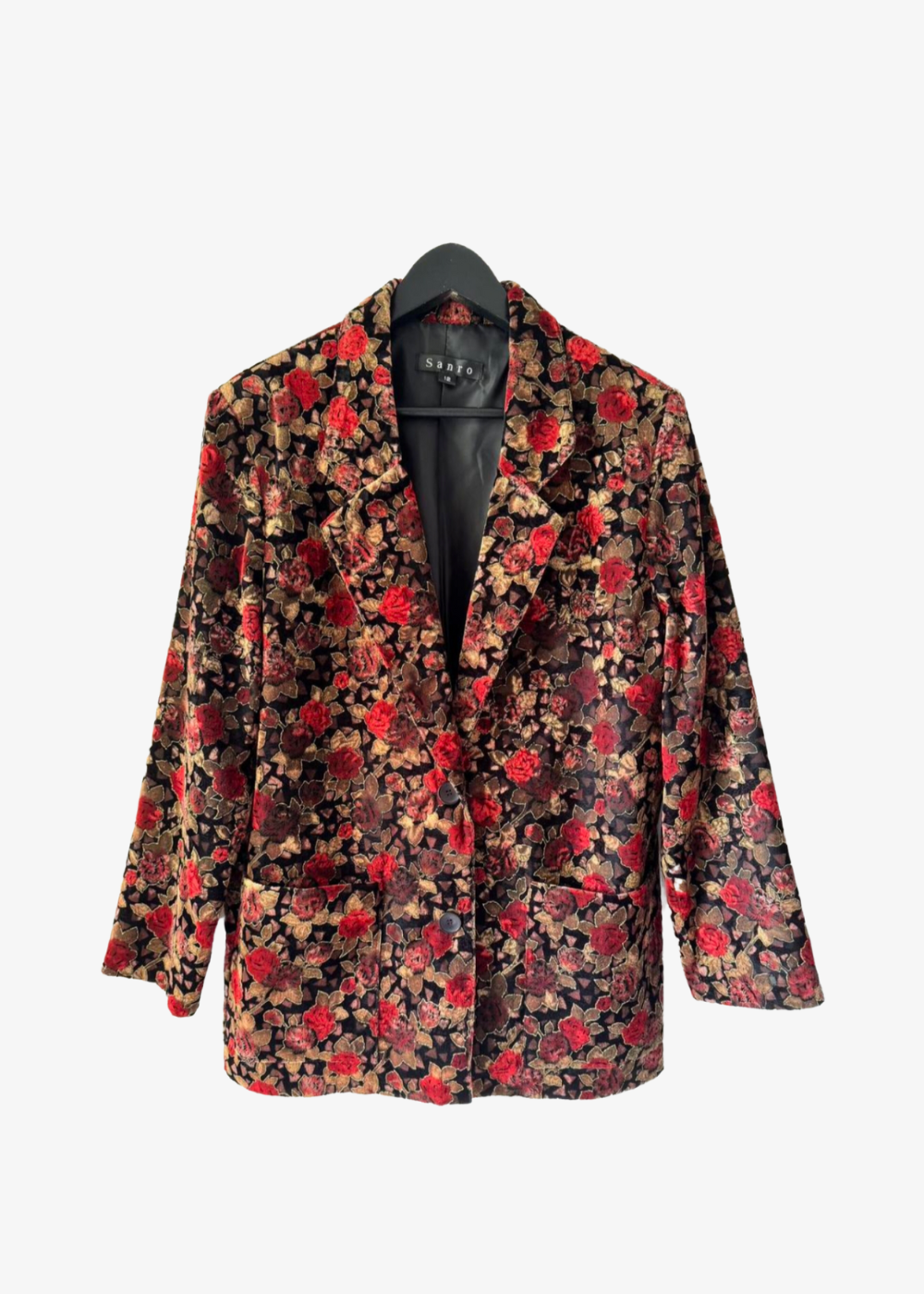 Vintage Floral Velvet Blazer