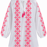 Ikaria Dress in White & Pink