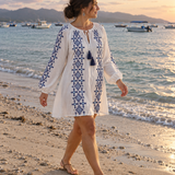 Ikaria Dress in White & Pink