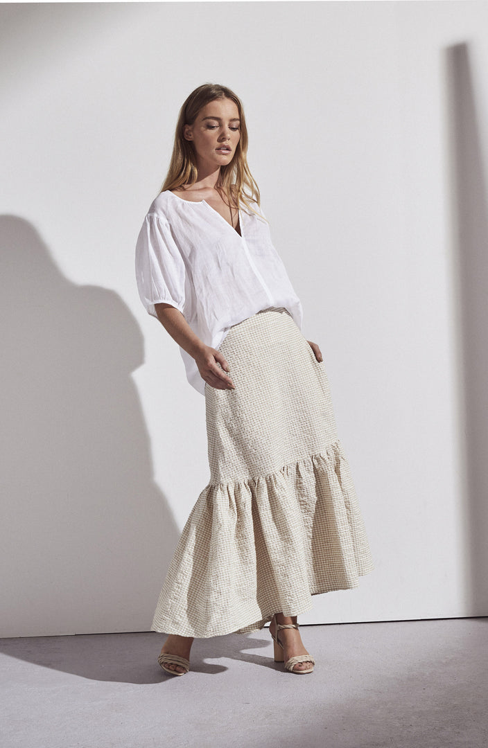Parade Skirt in Stone Check