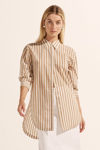 Agile Top in Flax Stripe