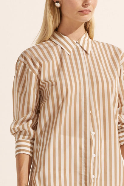 Agile Top in Flax Stripe