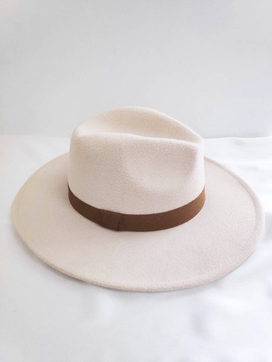 Lia Boho Fedora Felt Hat in Tan