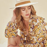 Lia Boho Fedora Felt Hat in Tan