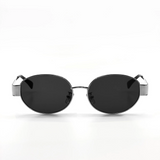 Oval Sunglasses in Silver Black