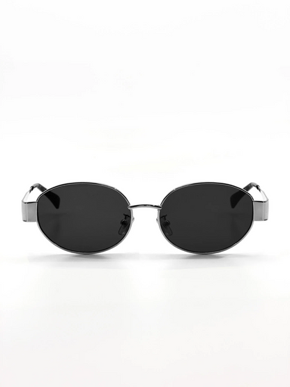 Lustre + Sage Oval Sunglasses Black