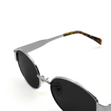 Oval Sunglasses in Silver Black