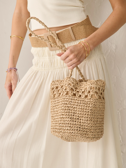 Kaela Straw Crossbody Bag
