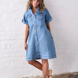 Simone Dress in Check Stitch