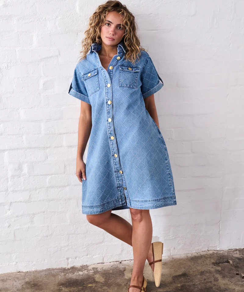 Simone Dress in Check Stitch