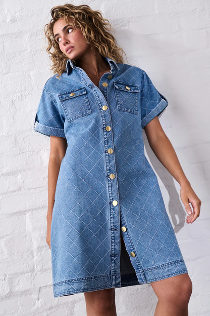 Simone Dress in Check Stitch