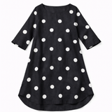 Rodeo Dress in Navy White Spot