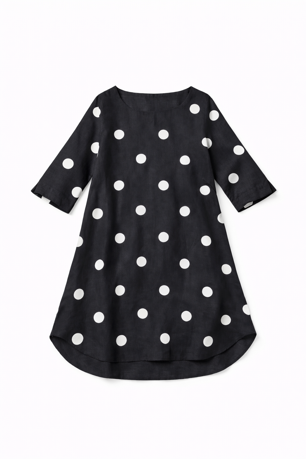 Rodeo Dress in Navy White Spot