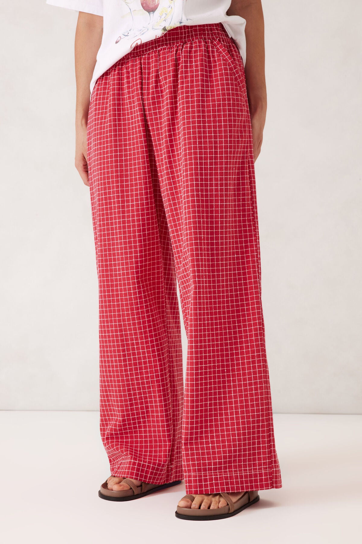 The Lounge Pant - Red + White Check