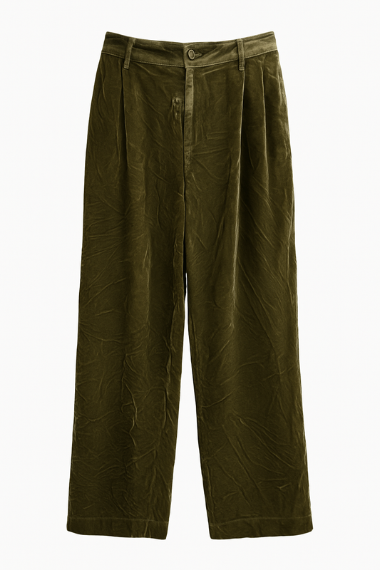 Crushed Velvet Wide-Leg Pant