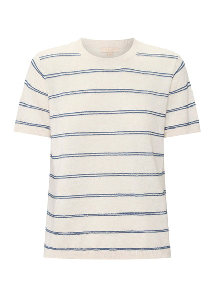 Sable Tee Stripe in Pebble/Blue
