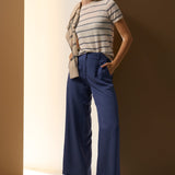 Sable Tee Stripe in Pebble/Blue