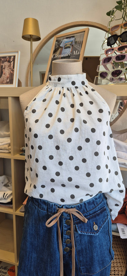 Polka Dot Halter Top - preloved