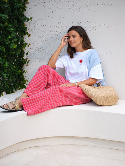 The Lounge Pant - Red + White Check