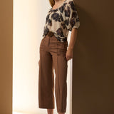 Odette Belted Pant in Chocolate