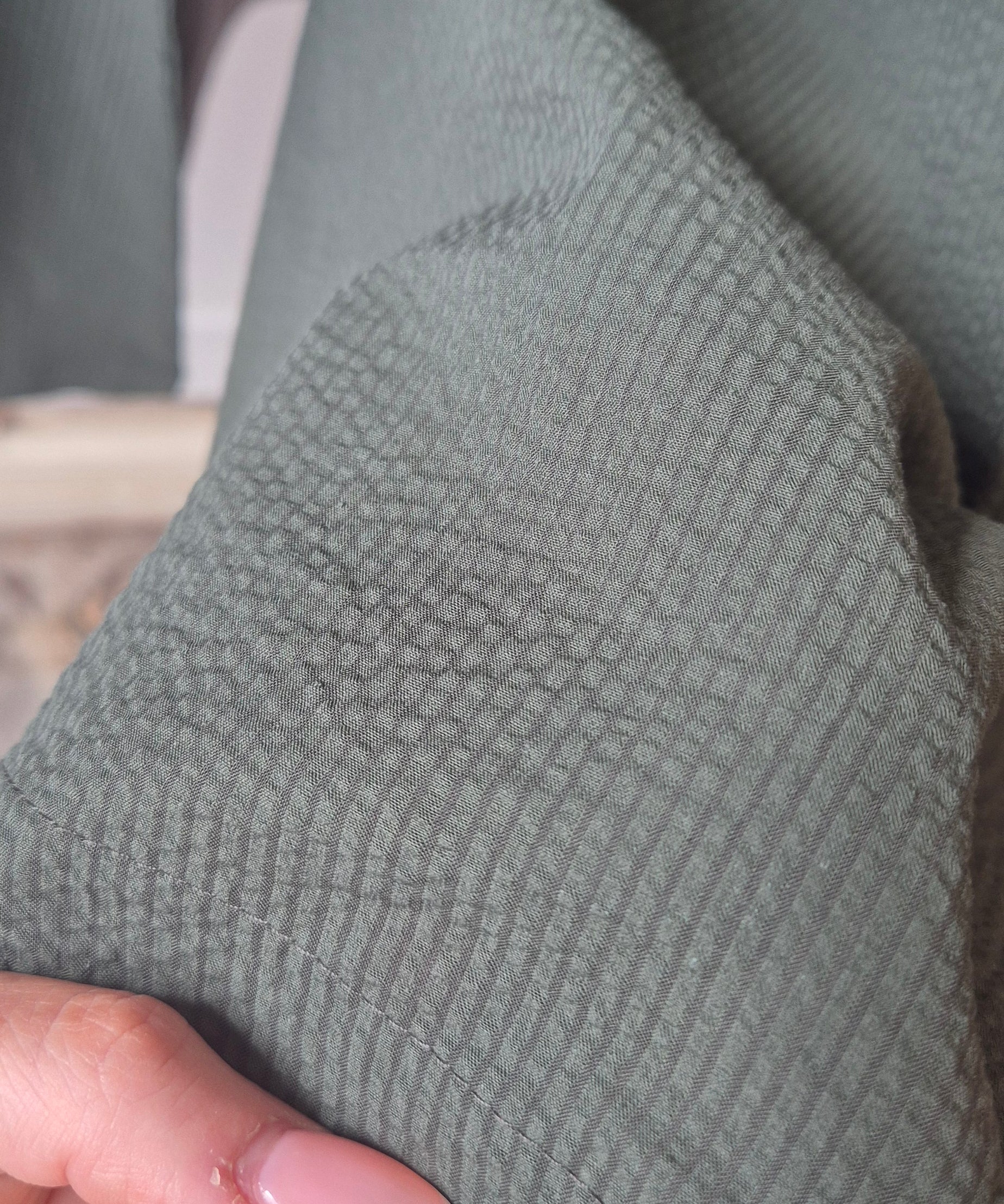 Seersucker Tie Top in Green