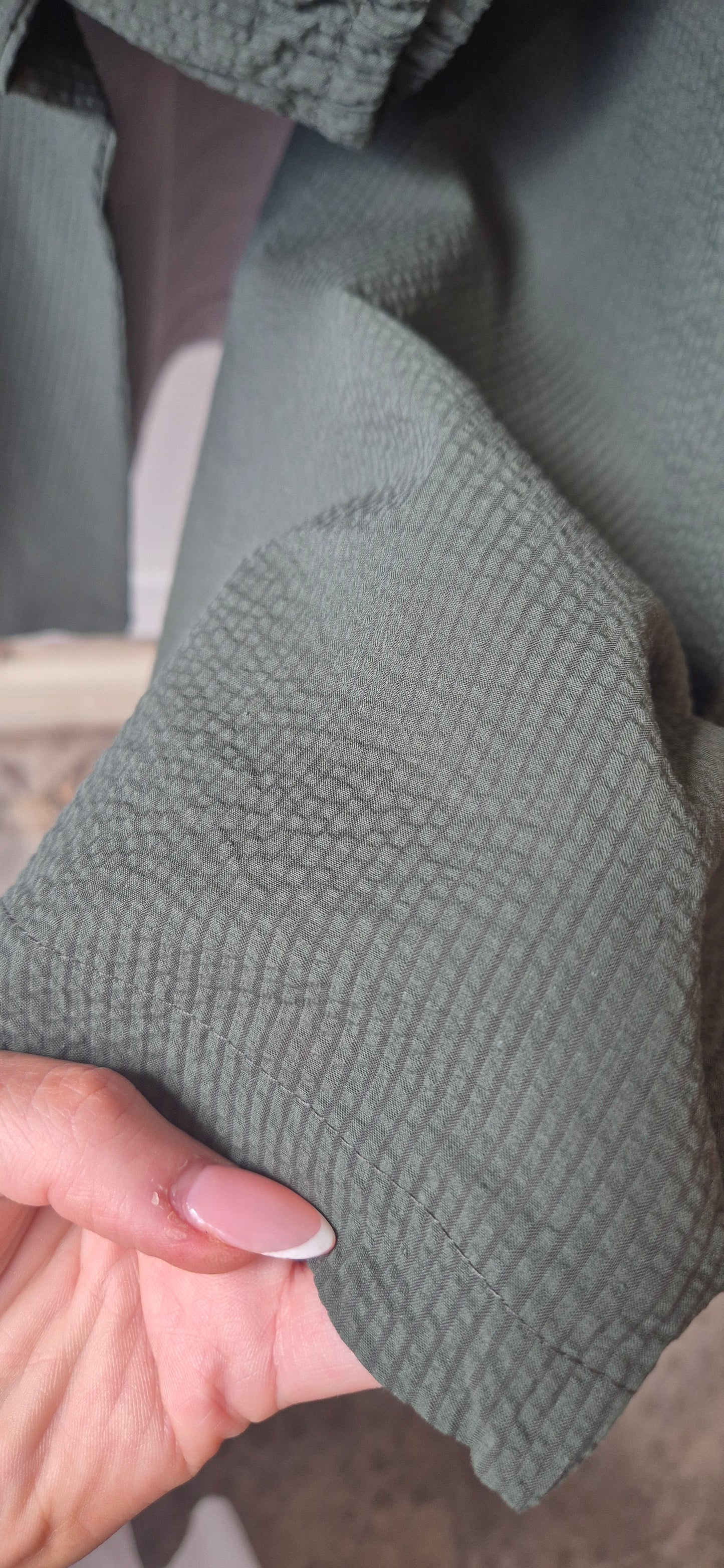 Seersucker Tie Top in Green