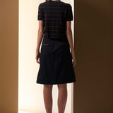 Sable Tee Stripe in Ink/Choc