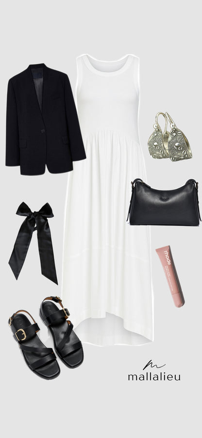 Toya Tank Dress in White