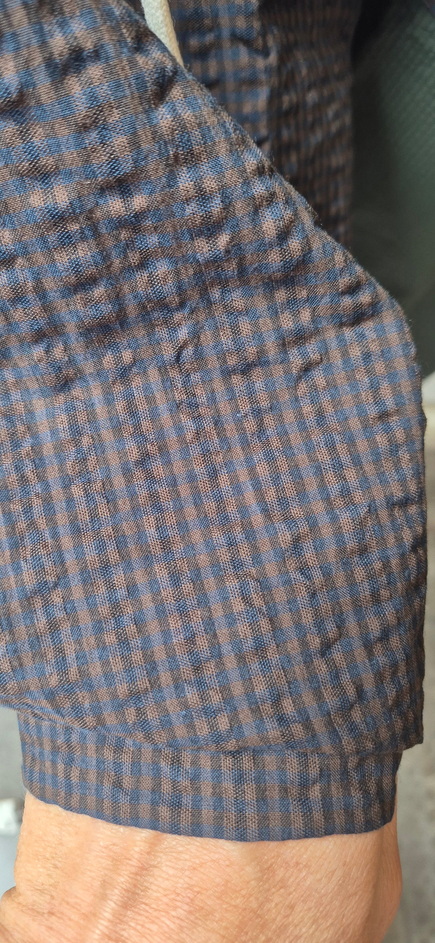 Seersucker Tie Top in Choc Ink