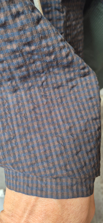 Seersucker Tie Top in Choc Ink