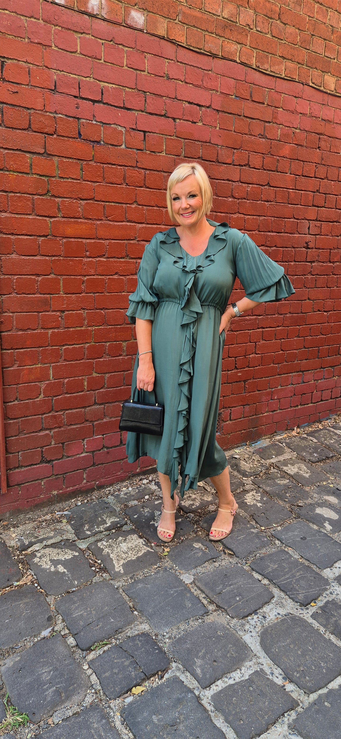 Rose Dress in Emerald