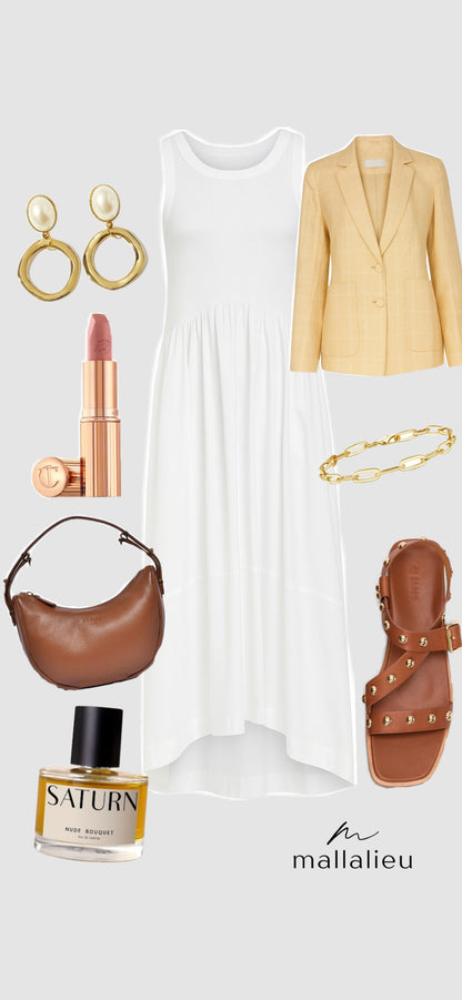 Toya Tank Dress in White