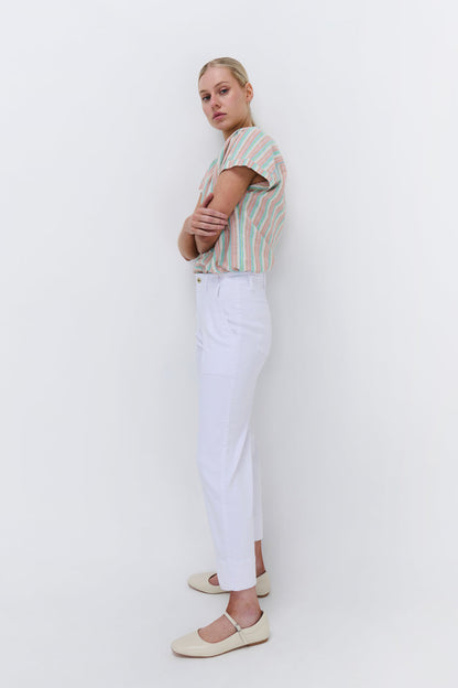 Celeste Cropped Jean in White