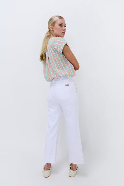 Celeste Cropped Jean in White