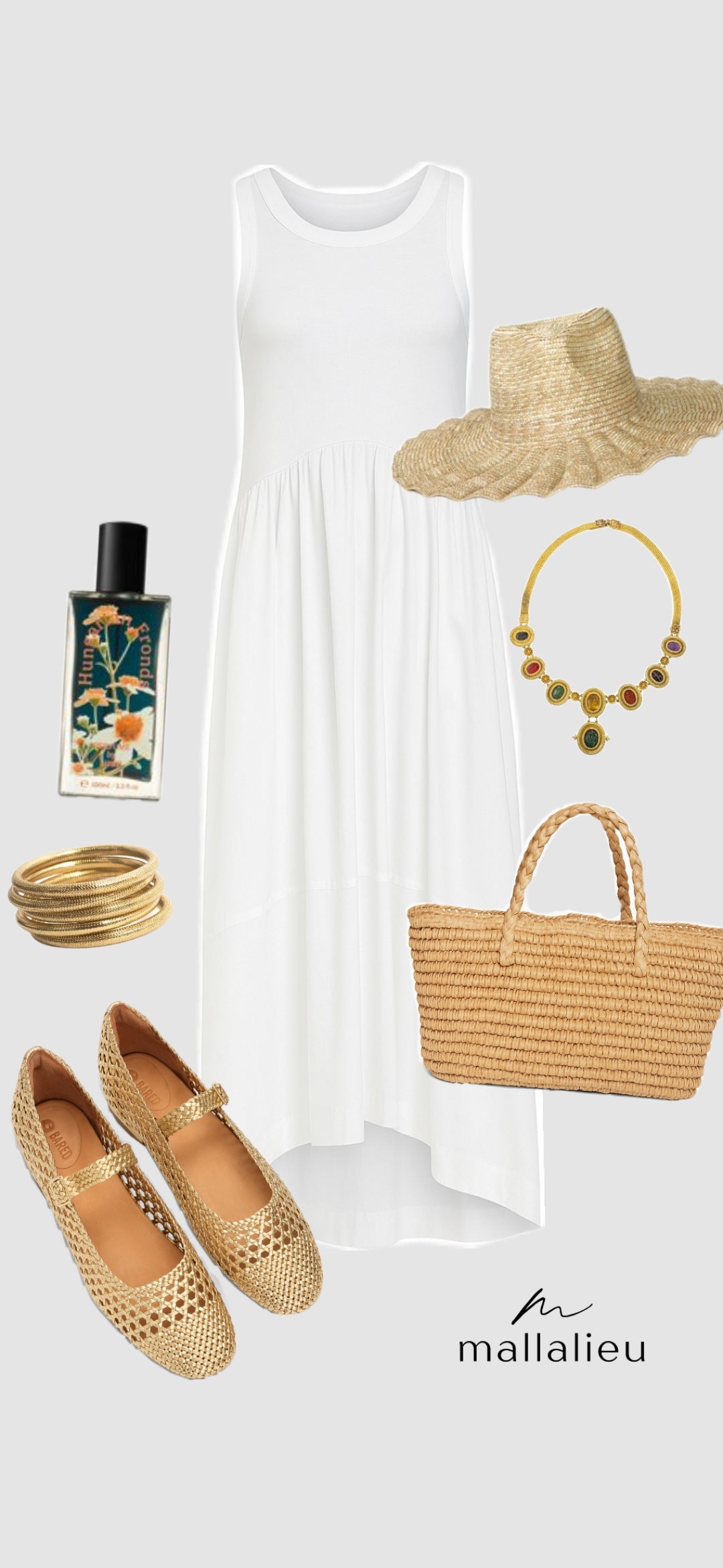 Toya Tank Dress in White