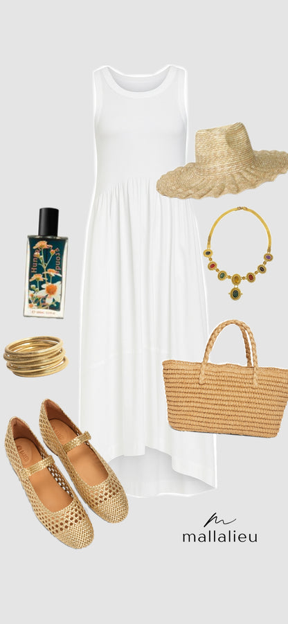 Toya Tank Dress in White