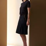 Sable Tee Stripe in Ink/Choc