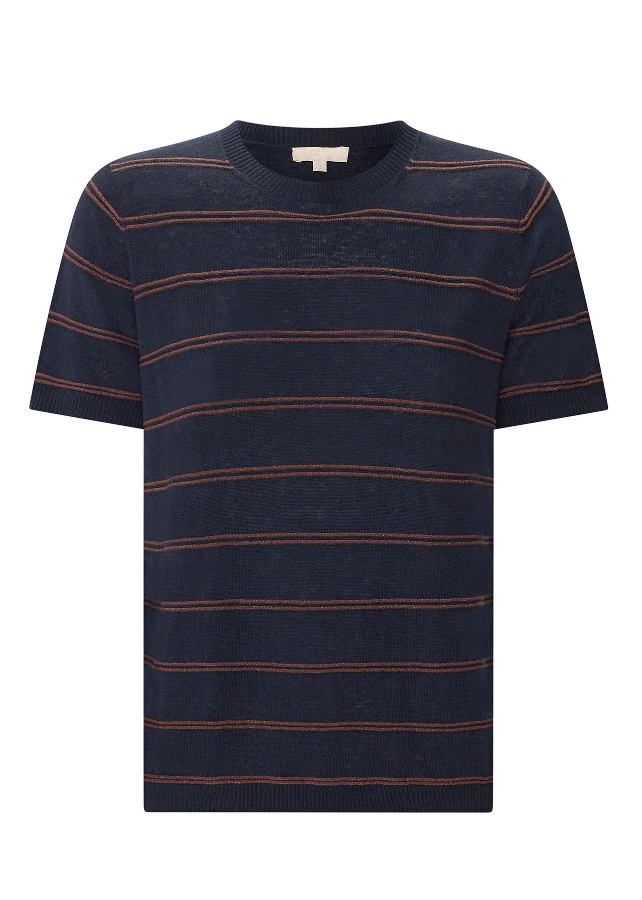 Sable Tee Stripe in Ink/Choc