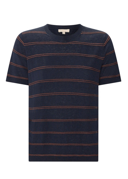 Sable Tee Stripe in Ink/Choc
