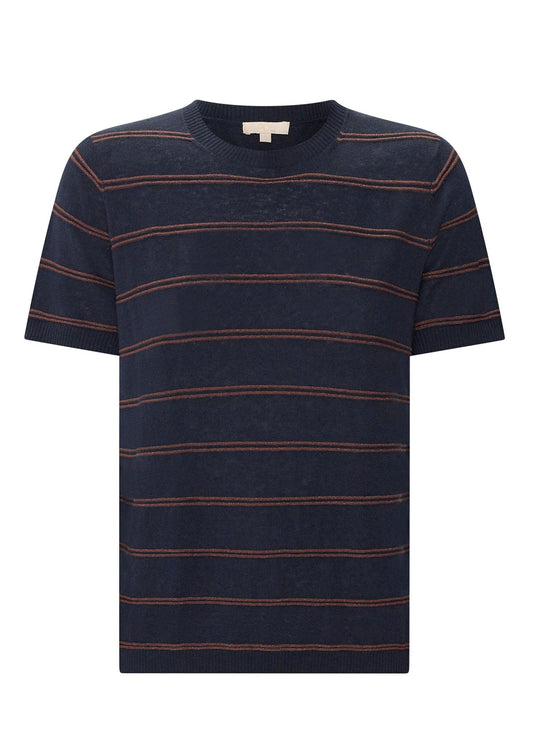 Sable Tee Stripe in Ink/Choc