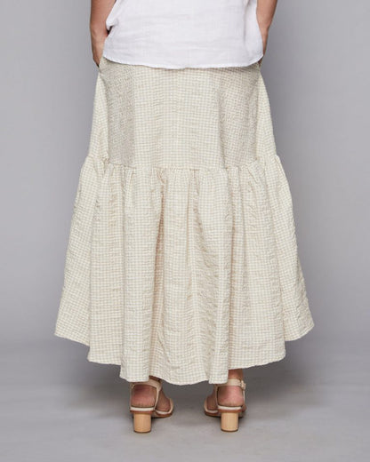 Parade Skirt in Stone Check